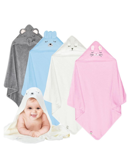 Toallas de Baño con Capucha xpertwarm 4pack Suaves Bebé