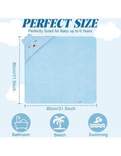 Toallas de Baño con Capucha xpertwarm 4pack Suaves Bebé 2