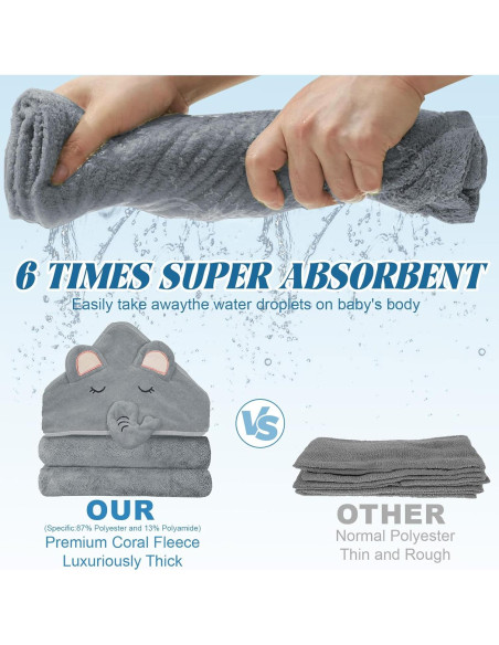 Toallas de Baño con Capucha xpertwarm 4pack Suaves Bebé