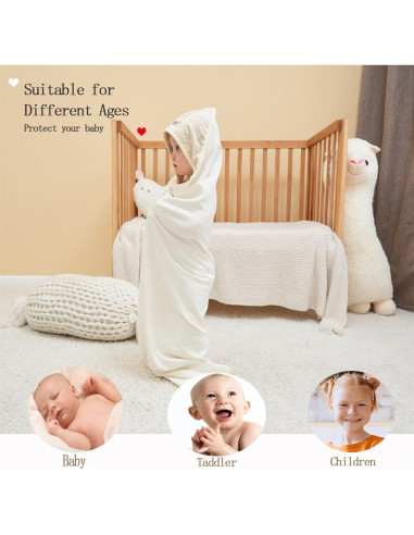 Juego de Toallas con Capucha Smluckyg 6 Piezas Algodón Orgánico