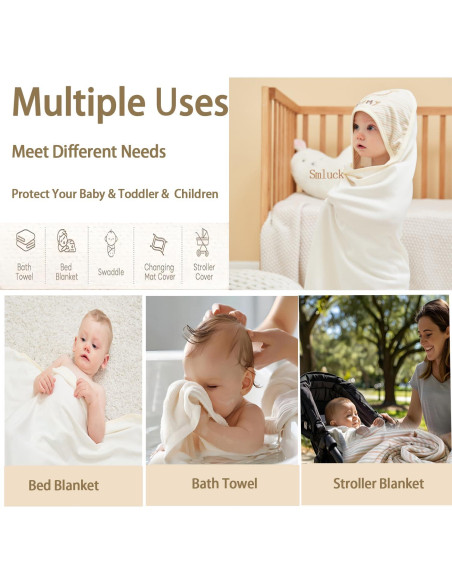 Juego de Toallas con Capucha Smluckyg 6 Piezas Algodón Orgánico Juego de Toallas con Capucha Smluckyg 6 Piezas Algodón Orgánico