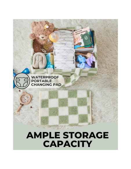 Conjunto Almohadilla Rodillas y Codos Toodly + Cesta Pañales Cuadros