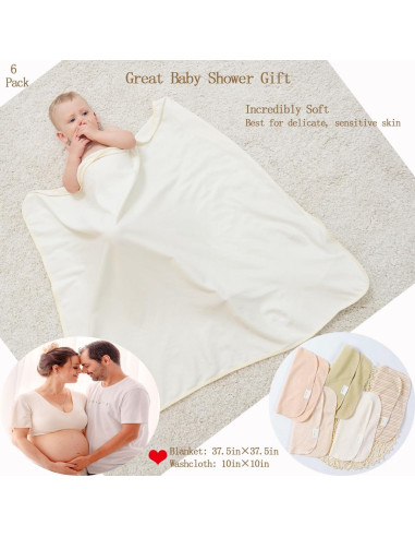 Juego de Toallas con Capucha Smluckyg 6 Piezas Algodón Orgánico