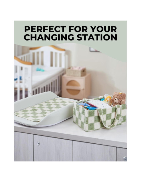 Conjunto Almohadilla Rodillas y Codos Toodly + Cesta Pañales Cuadros