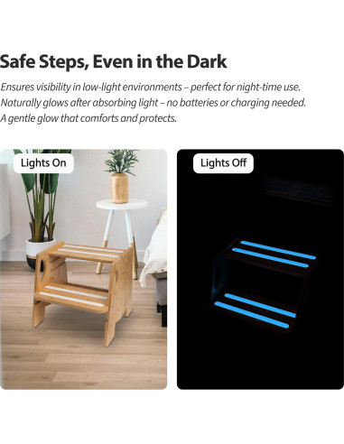 Escalera de 2 Pasos Ajustable Rose and burlap - Bambú Antideslizante