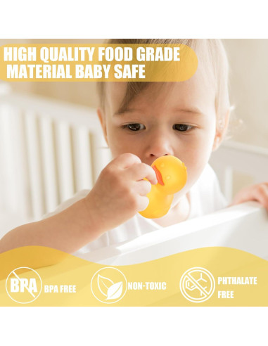 Set de Juguetes de Baño Silicona 6 Piezas Patos para Bebés