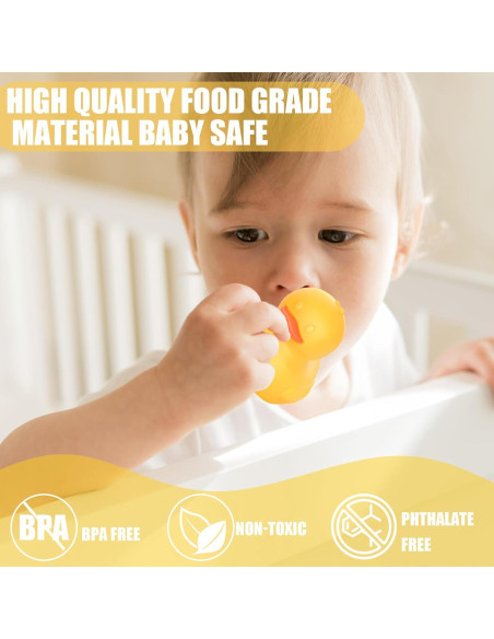 Set de Juguetes de Baño Silicona 6 Piezas Patos para Bebés