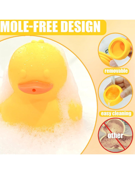 Set de Juguetes de Baño Silicona 6 Piezas Patos para Bebés