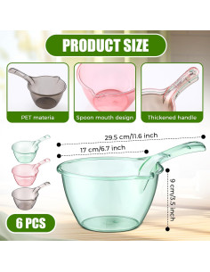 Juego de 6 cucharas de plástico Reallnaive para cocina y baño 2