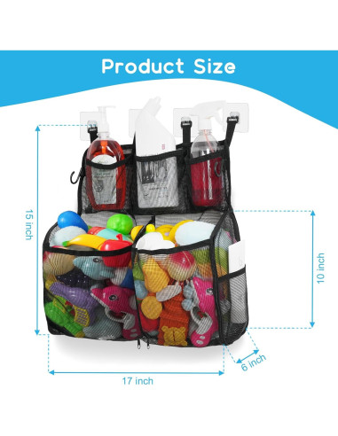 Organizador de Juguetes de Baño DOCMON 2 Capas Secado Rápido