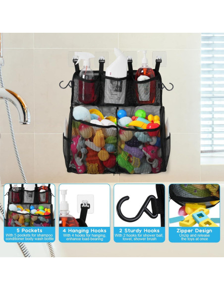 Organizador de Juguetes de Baño DOCMON 2 Capas Secado Rápido