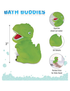Juguete de Baño T-Rex Verde DolliBu - Flotante para Niños 2