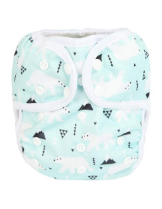 Cubierta de Pañal de Tela PUL Oso Polar Talla Única 3 a 16 kg