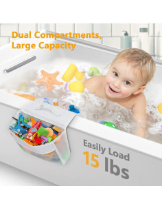 Organizador de Juguetes de Baño HooBribeau 12L 2 Compartimentos 2
