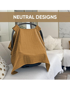 Cubierta de Asiento de Auto MOZAH Baby - Muselina Orgánica Caramelo 2