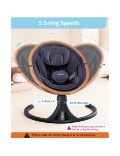 Columpio Eléctrico LAREX para Bebés 0-6 Meses 5 Velocidades 2