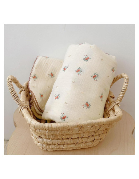 Manta de Muselina para Bebés BuLuTu 100% Algodón 120x130 cm