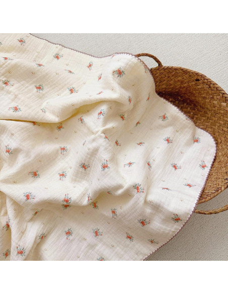 Manta de Muselina para Bebés BuLuTu 100% Algodón 120x130 cm