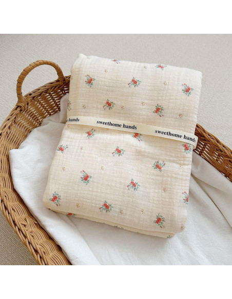 Manta de Muselina para Bebés BuLuTu 100% Algodón 120x130 cm