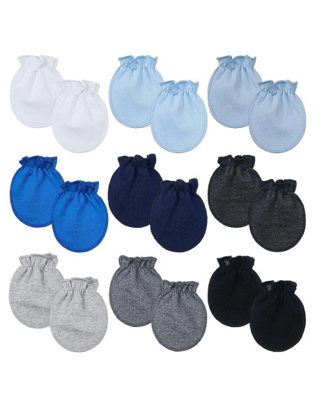 9 Pares de Manoplas para Bebés Algodón 0-6 Meses Sin Rasguños