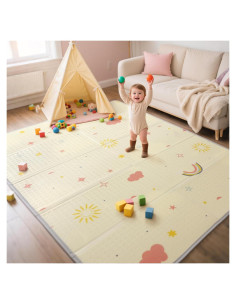 Alfombra de Juego Plegable Reversible XPE 200x180cm Arcoíris