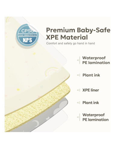 Alfombra de Juego Plegable Reversible XPE 200x180cm Arcoíris