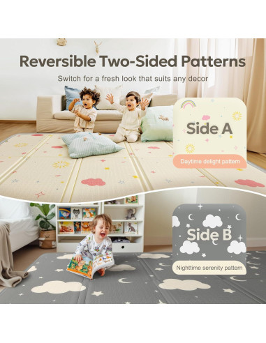 Alfombra de Juego Plegable Reversible XPE 200x180cm Arcoíris