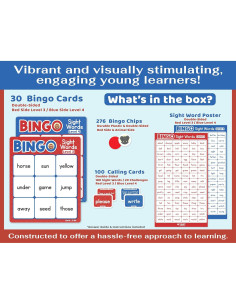 Juego de Bingo de Palabras de Vista Bright Seed para Niños 4-8 Años 2