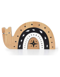 Caracol de Bambú Wee Gallery - Juguete de Apilamiento 18 meses+