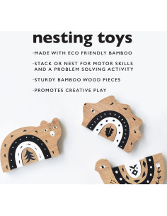 Caracol de Bambú Wee Gallery - Juguete de Apilamiento 18 meses+ 2