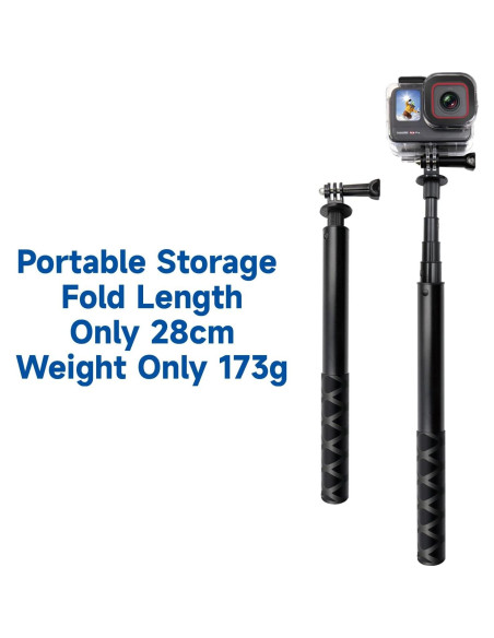 Palo de Selfie SHOOT 115cm Extensión Invisible para Gopro e Insta360