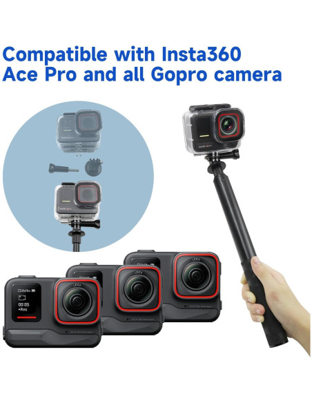 Palo de Selfie SHOOT 115cm Extensión Invisible para Gopro e Insta360