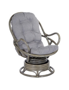 Silla Mecedora Giratoria Tahiti OSP Home Furnishings Ratán Gris
