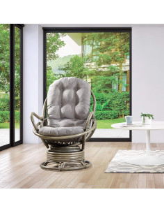 Silla Mecedora Giratoria Tahiti OSP Home Furnishings Ratán Gris 2