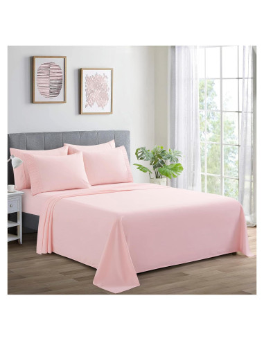 Conjunto de Sábanas Queen 6 Piezas Marina Decoration Rosa