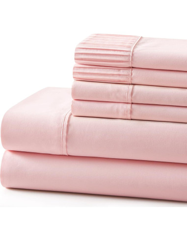 Conjunto de Sábanas Queen 6 Piezas Marina Decoration Rosa