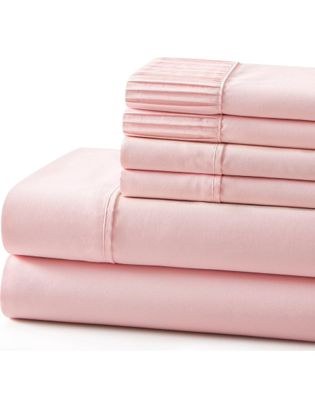Conjunto de Sábanas Queen 6 Piezas Marina Decoration Rosa