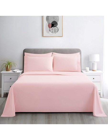 Conjunto de Sábanas Queen 6 Piezas Marina Decoration Rosa
