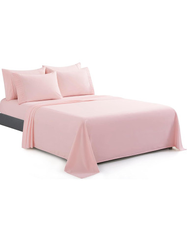 Conjunto de Sábanas Queen 6 Piezas Marina Decoration Rosa