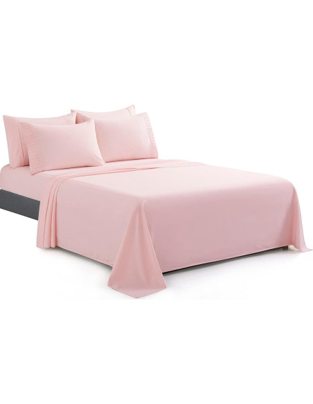 Conjunto de Sábanas Queen 6 Piezas Marina Decoration Rosa