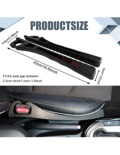 Organizador Relleno Espacio Asientos Coche QZTYTY 2PCS Negro 2