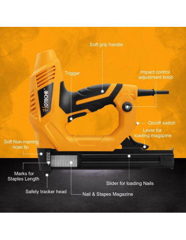 Clavadora Eléctrica 2 en 1 Hoteche P802208A 12A 2000 Piezas