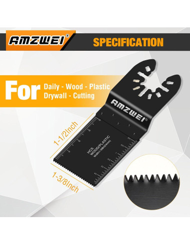 50 Cuchillas Oscilantes HCS AMZWEI para Madera y Plástico