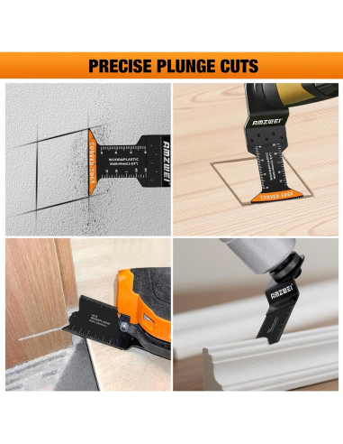 50 Cuchillas Oscilantes HCS AMZWEI para Madera y Plástico