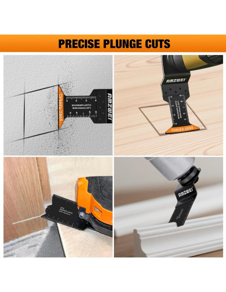 50 Cuchillas Oscilantes HCS AMZWEI para Madera y Plástico