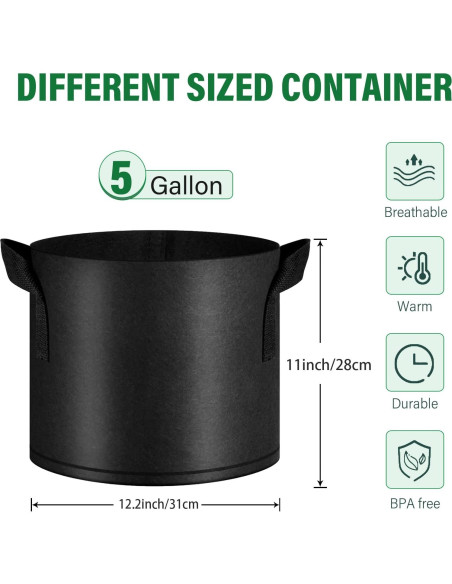 Paquete de 12 Bolsas de Crecimiento KuMers 5 Galones Paquete de 12 Bolsas de Crecimiento KuMers 5 Galones