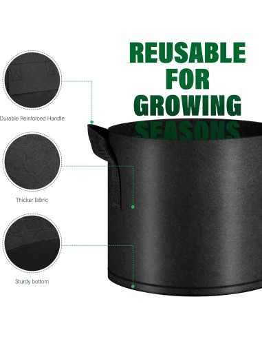 Paquete de 12 Bolsas de Crecimiento KuMers 5 Galones