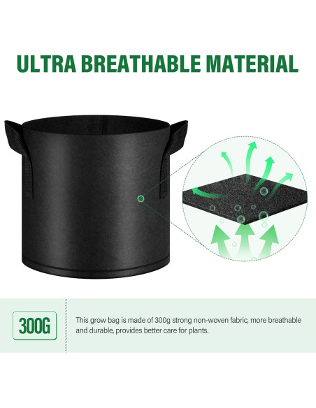 Paquete de 12 Bolsas de Crecimiento KuMers 5 Galones Paquete de 12 Bolsas de Crecimiento KuMers 5 Galones