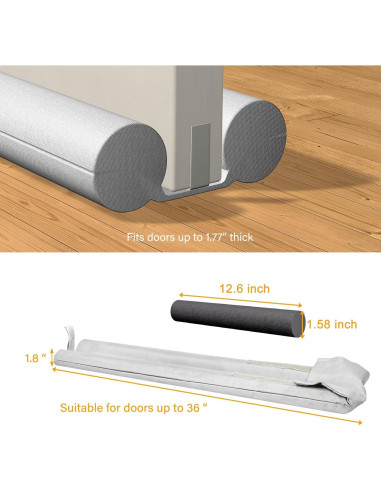 Barrera de Corrientes de Aire TONINT 2 Paquetes 99 cm Silicona