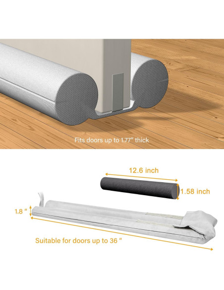 Barrera de Corrientes de Aire TONINT 2 Paquetes 99 cm Silicona